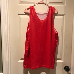 Red and white reversible jersey dress/shirt